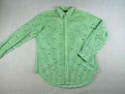 EREDETI RALPH LAUREN (L / XL) CSÍKOS HOSSZÚ UJJÚ FÉRFI VITORLÁSHAJÓ MINTÁS ING