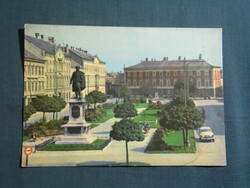 Képeslap,Sopron,Széchenyi tér,szobor,park látkép,részlet,1961-
