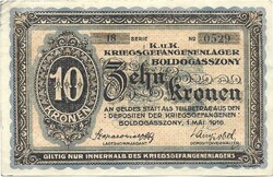 10 korona 1916 K.u.K. Boldogasszony Hadifogoly-tábor Hajtatlan aUNC