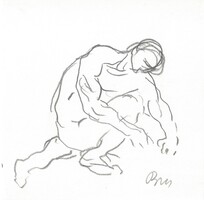 Borsos Miklós - 11,55 x 11,5 cm ceruza, papír