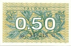 0,50 talonas 1991 Litvánia UNC