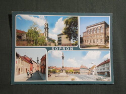 Képeslap,Sopron,mozaik,Lenin körút,templom,művelődési ház,utca látkép,részlet,1987-