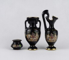 1V406 Jelzett Fakiolas 24K aranyozott görög porcelán szett 3 darab