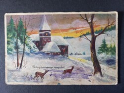 Régi rajzos képeslap Kellemes Karácsonyi Ünnepeket! 1940