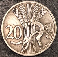 Csehszlovákia 20 heller 1921.