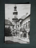 Képeslap,Sopron,Stornó ház,tűztorony,utca látkép,részlet,1960-