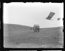1920-as években készült  repülős témáju Üvegnegatívok - 3 db