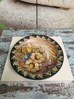 Bassano Olasz “Bottega d’arte” Lídia Festett - Mázas Kerámia Virágmintás Dísztál A150