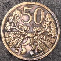 Csehszlovákia 50 heller, 1950.