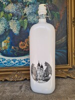 Tihanyi apátság kézzel festett háromszögletű porcelán flaska