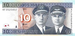 10 litu 2001 Litvánia UNC