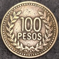 Kolumbia 100 peso, 1994.