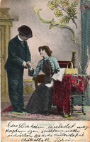 Képeslap: Nők, virágok. 1904.
