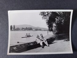Régi fotók 3x evezés, fürdés a Dunában, Szigetmonostor 1937