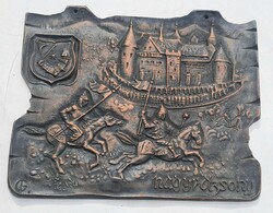Nagyvázsony bronz falikép dombormű - Gellér B.István műve