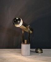 Mid century modern réz, márvány asztali lámpa