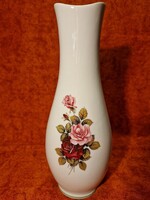Hollóházi porcelán gyönyörű rózsás 31 cm magas váza