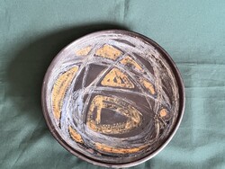 Ritka Krajtsovits Margit iparművészeti kerámia tál falidísz- 31 cm (C0041)