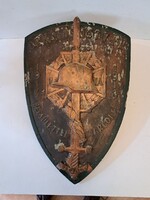 RITKASÁG!! NAGY MÉRETŰ!! Eredeti I. Világháborús frontharcos pajzs, tábla militaria katonai relikvia