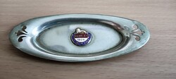 Antique nickel silver tray with pin 1924. No minimum price!
