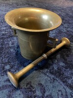 Large antique copper mortar with high pestle from the 1900s-1930s for sale