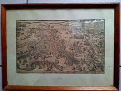 Eredeti rézmetszet 1565- ből Hatvan ostroma