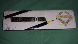 Régi fém lemez TOISON D'OR -BOHÉMIA WORK Csehszlovák ceruza egységtartó 19 x 5 cm a képek szerint 1.