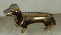 Öntött réz kutya(tacskó) figura