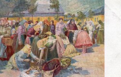 Képeslap: Nők. Pálya Célestin festménye.