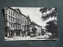 Képeslap,Sopron,Pannonia szálló,utca látkép,részlet,1957-