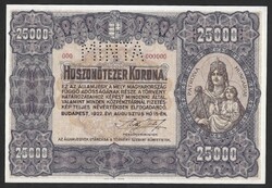 Minta 25.000 korona 1922 F