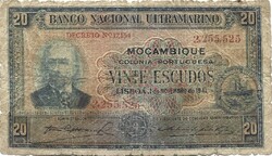 20 escudo escudos 1941 Portugál Mozambik Ritka