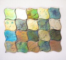 Zsolnay eozin csempék 1911 Torinói világkiállítás 8x8 cm méretűek Nikelszky Géza terve
