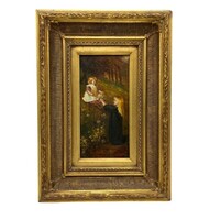 Marked by F. Girard: flowers for the little girl (f517)
