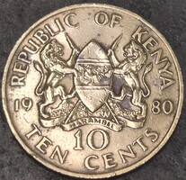 Kenya 10 cent, 1980.