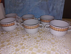 Alföldi terrakotta Uniset porcelán leveses csésze