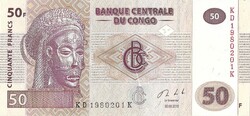 50 frank francs 2013 Kongó UNC