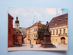 Képeslap (69) - Győr - Köztársaság tér - Kisfaludy Károly szobra 1970-es évek - (Foto: Ripely Imre)