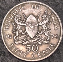 Kenya 50 cent, 1974.