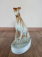 Régi Zsolnay porcelán agár kutya figura