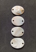 Csiszolt kagylóhéj gomb kabát gomb 4 darab
