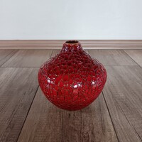 Régi Zsolnay modern repesztett eozin mázas váza