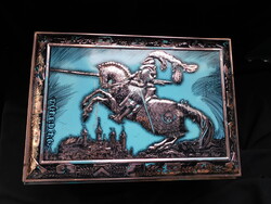 Vintage nagy méretű litografált nürnbergi E. Otto Schmidt fém ládika