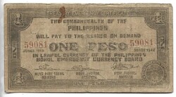 1 peso 1943 Fülöp szigetek Bohol katonai 1.