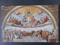 Antik művészi képeslap Eucharisztikus kongresszus 1912 Raffaello - A szentség vitája