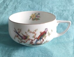 Antik BOHEMIA madaras porcelán teás csésze