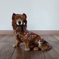 Régi ENS porcelán nagyméretű tacskó kutya