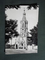 Képeslap,Szent Mihály templom látkép,részlet,1961-