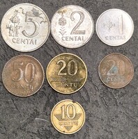 Litvánia centas, lot, 7 db