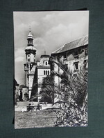Képeslap,Sopron,Tanácsháza,tűztorony látkép,részlet,1957-